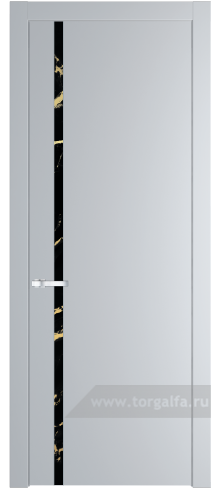 Дверь со стеклом ProfilDoors 21PW Нефи черный узор золото с молдингом Серебро (Лайт Грей (RAL 870-01))