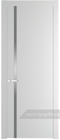 Дверь со стеклом ProfilDoors 21PW Lacobel Серебряный лак с молдингом Серебро (Крем Вайт (RAL 120-02))