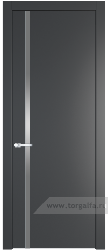 Дверь со стеклом ProfilDoors 21PW Lacobel Серебряный лак с молдингом Серебро (Графит (Pantone 425С))