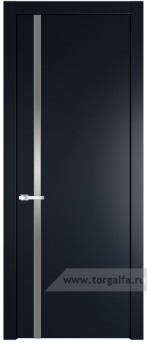 Дверь со стеклом ProfilDoors 21PW Lacobel Серебряный лак с молдингом Серебро (Нэви Блу (RAL 7016))