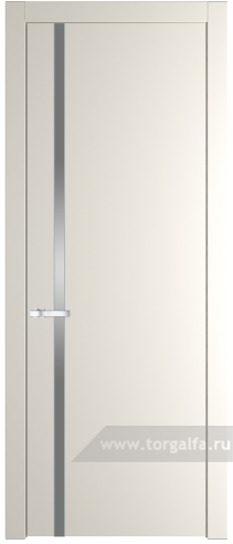 Дверь со стеклом ProfilDoors 21PW Lacobel Серебряный лак с молдингом Серебро (Перламутр белый)