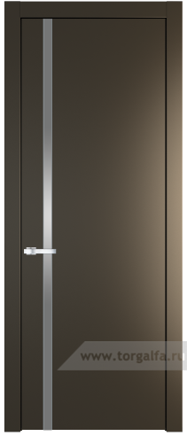Дверь со стеклом ProfilDoors 21PW Lacobel Серебряный лак с молдингом Серебро (Перламутр бронза)