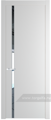 Дверь со стеклом ProfilDoors 21PW Зеркало с молдингом Серебро (Крем Вайт (RAL 120-02))