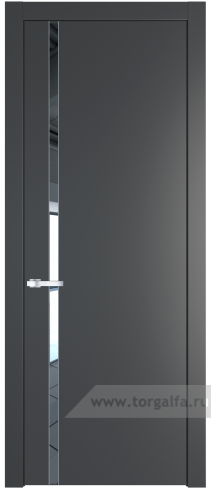 Дверь со стеклом ProfilDoors 21PW Зеркало с молдингом Серебро (Графит (Pantone 425С))