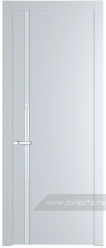 Дверь со стеклом ProfilDoors 21PW Lacobel Белый лак с молдингом Серебро (Вайт (RAL 110 96 02))