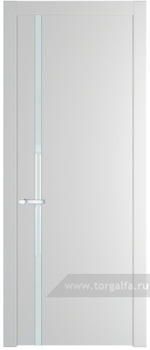 Дверь со стеклом ProfilDoors 21PW Lacobel Белый лак с молдингом Серебро (Крем Вайт (RAL 120-02))