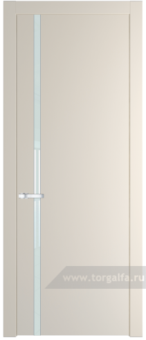 Дверь со стеклом ProfilDoors 21PW Lacobel Белый лак с молдингом Серебро (Кремовая Магнолия (RAL 120-04))