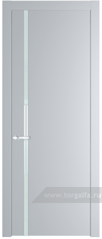 Дверь со стеклом ProfilDoors 21PW Lacobel Белый лак с молдингом Серебро (Лайт Грей (RAL 870-01))