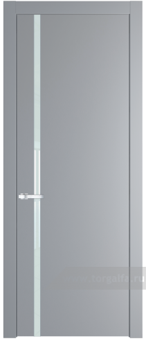 Дверь со стеклом ProfilDoors 21PW Lacobel Белый лак с молдингом Серебро (Смоки (RAL 870-02))
