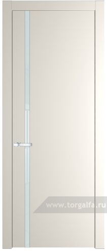Дверь со стеклом ProfilDoors 21PW Lacobel Белый лак с молдингом Серебро (Перламутр белый)