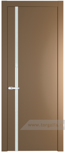Дверь со стеклом ProfilDoors 21PW Lacobel Белый лак с молдингом Серебро (Перламутр золото)