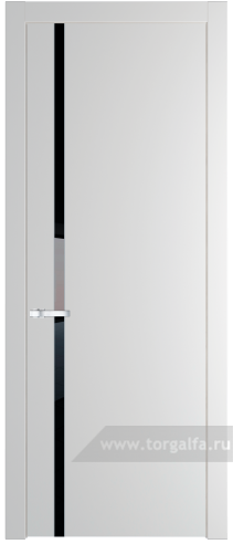Дверь со стеклом ProfilDoors 21PW Lacobel Черный лак с молдингом Серебро (Крем Вайт (RAL 120-02))