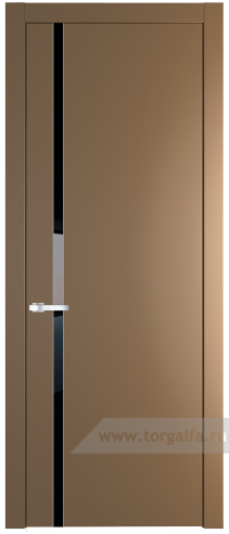 Дверь со стеклом ProfilDoors 21PW Lacobel Черный лак с молдингом Серебро (Перламутр золото)