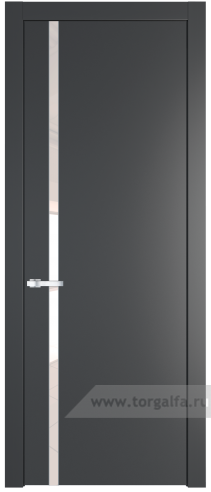Дверь со стеклом ProfilDoors 21PW Lacobel Перламутровый лак с молдингом Серебро (Графит (Pantone 425С))