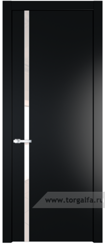 Дверь со стеклом ProfilDoors 21PW Lacobel Перламутровый лак с молдингом Серебро (Блэк)