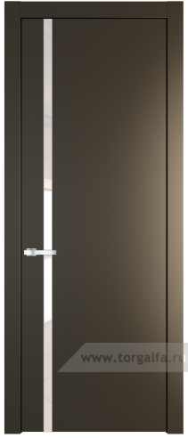 Дверь со стеклом ProfilDoors 21PW Lacobel Перламутровый лак с молдингом Серебро (Перламутр бронза)