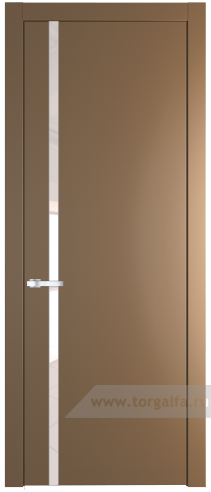 Дверь со стеклом ProfilDoors 21PW Lacobel Перламутровый лак с молдингом Серебро (Перламутр золото)