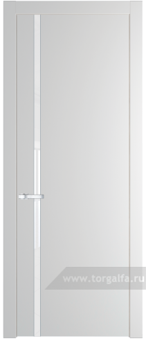 Дверь со стеклом ProfilDoors 21PW Лак классик с молдингом Серебро (Крем Вайт (RAL 120-02))