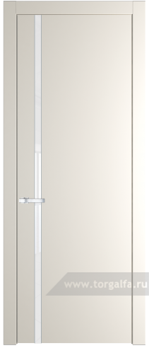 Дверь со стеклом ProfilDoors 21PW Лак классик с молдингом Серебро (Перламутр белый)
