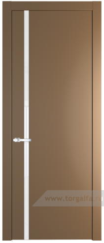 Дверь со стеклом ProfilDoors 21PW Лак классик с молдингом Серебро (Перламутр золото)