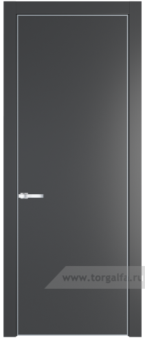 Глухая дверь ProfilDoors 1PA с профилем Серебро (Графит (Pantone 425С))