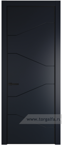 Глухая дверь ProfilDoors 2PA с профилем Черный матовый (Нэви Блу (RAL 7016))