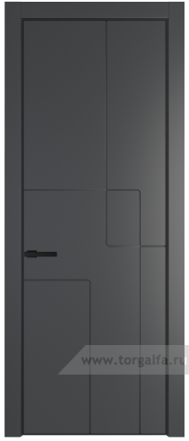 Глухая дверь ProfilDoors 3PA с профилем Черный матовый (Графит (Pantone 425С))