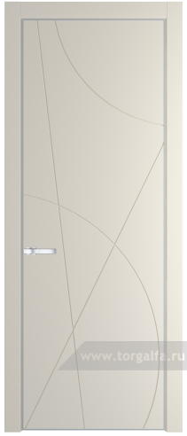 Глухая дверь ProfilDoors 4PA с профилем Серебро (Кремовая Магнолия (RAL 120-04))