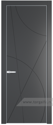 Глухая дверь ProfilDoors 4PA с профилем Серебро (Графит (Pantone 425С))