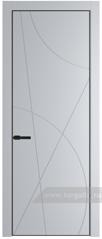 Глухая дверь ProfilDoors 4PA с профилем Черный матовый (Лайт Грей (RAL 870-01))