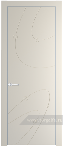 Глухая дверь ProfilDoors 5PA с профилем Серебро (Кремовая Магнолия (RAL 120-04))
