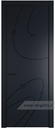 Глухая дверь ProfilDoors 5PA с профилем Черный матовый (Нэви Блу (RAL 7016))