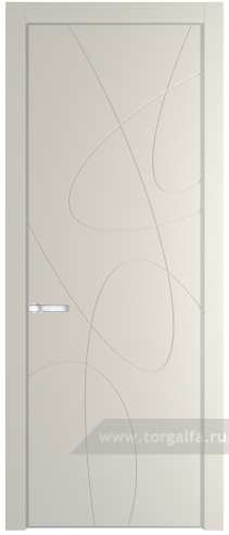 Глухая дверь ProfilDoors 6PA с профилем Серебро (Кремовая Магнолия (RAL 120-04))