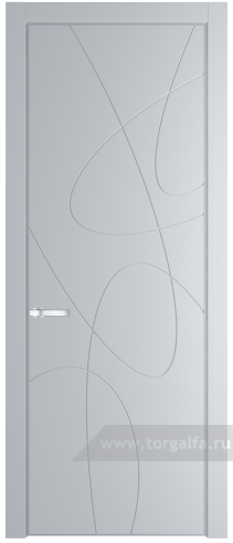 Глухая дверь ProfilDoors 6PA с профилем Серебро (Лайт Грей (RAL 870-01))