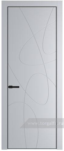 Глухая дверь ProfilDoors 6PA с профилем Черный матовый (Лайт Грей (RAL 870-01))