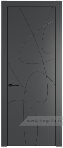 Глухая дверь ProfilDoors 6PA с профилем Черный матовый (Графит (Pantone 425С))