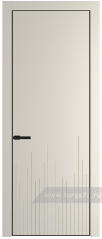 Глухая дверь ProfilDoors 7PA с профилем Черный матовый RAL9005 (Кремовая Магнолия (RAL 120-04))