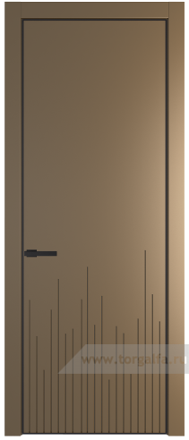 Глухая дверь ProfilDoors 7PA с профилем Черный матовый RAL9005 (Перламутр золото)