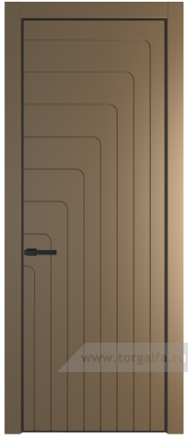 Глухая дверь ProfilDoors 10PA с профилем Черный матовый RAL9005 (Перламутр золото)