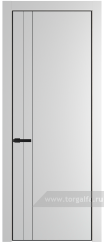 Глухая дверь ProfilDoors 12PA с профилем Черный матовый RAL9005 (Крем Вайт (RAL 120-02))