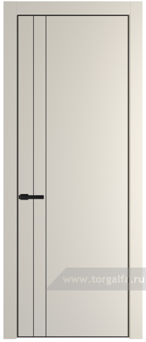 Глухая дверь ProfilDoors 12PA с профилем Черный матовый RAL9005 (Кремовая Магнолия (RAL 120-04))
