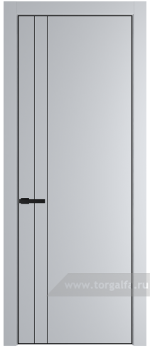 Глухая дверь ProfilDoors 12PA с профилем Черный матовый RAL9005 (Лайт Грей (RAL 870-01))