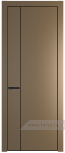 Глухая дверь ProfilDoors 12PA с профилем Черный матовый RAL9005 (Перламутр золото)