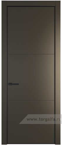 Глухая дверь ProfilDoors 13PA с профилем Черный матовый RAL9005 (Перламутр бронза)