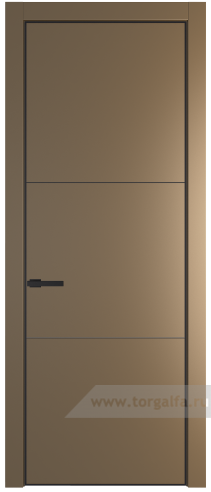Глухая дверь ProfilDoors 13PA с профилем Черный матовый RAL9005 (Перламутр золото)