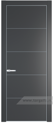 Глухая дверь ProfilDoors 15PA с профилем Серебро (Графит (Pantone 425С))