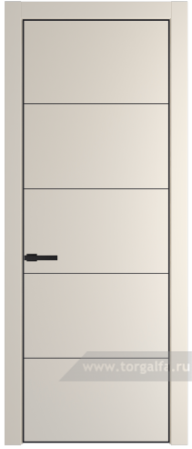 Глухая дверь ProfilDoors 15PA с профилем Черный матовый RAL9005 (Кремовая Магнолия (RAL 120-04))