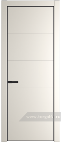 Глухая дверь ProfilDoors 15PA с профилем Черный матовый RAL9005 (Перламутр белый)