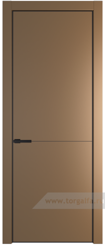 Глухая дверь ProfilDoors 16PA с профилем Черный матовый RAL9005 (Перламутр золото)