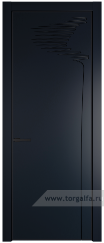 Глухая дверь ProfilDoors 25PA с профилем Черный матовый RAL9005 (Нэви Блу (RAL 7016))